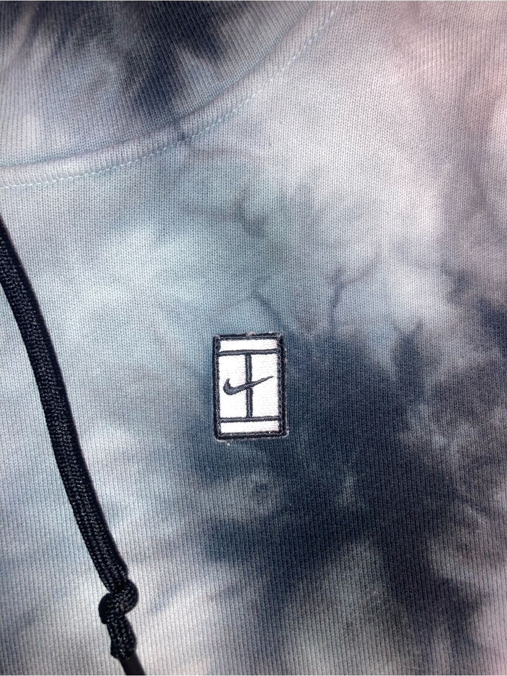 Nike Black & White Tie-Dye Pullover Hoodie for Women - Picture 7 of 9